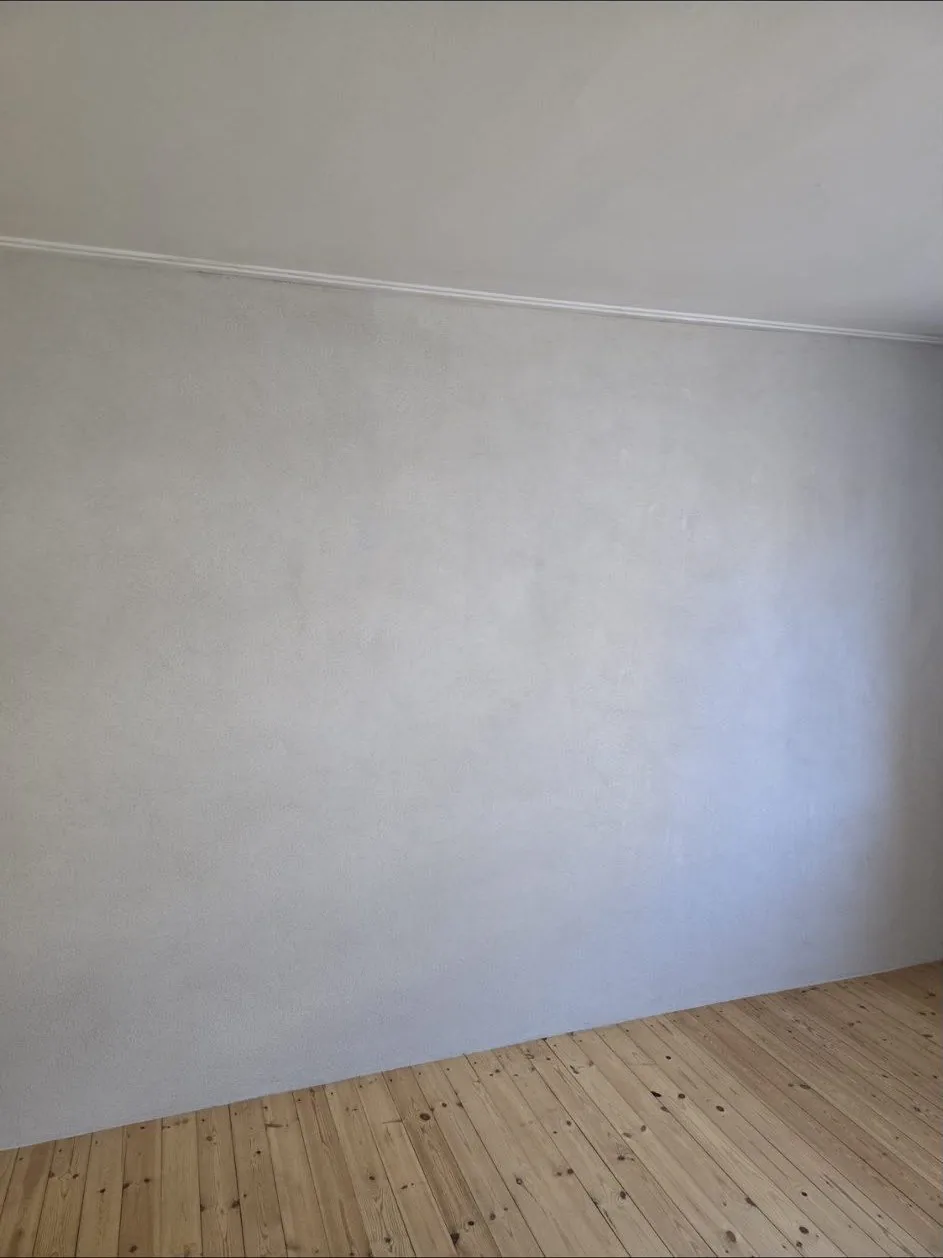 Invändig vägg, slutfinish före målning